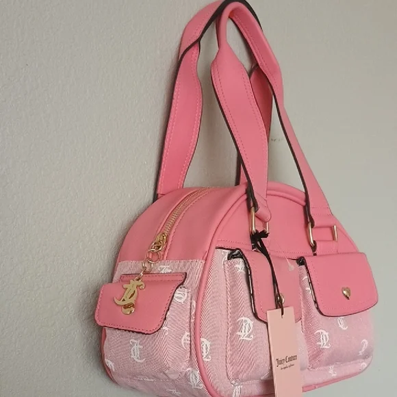 Juicy Couture Pink Shoulder Bag with Heart Accents - Picture 3 of 11